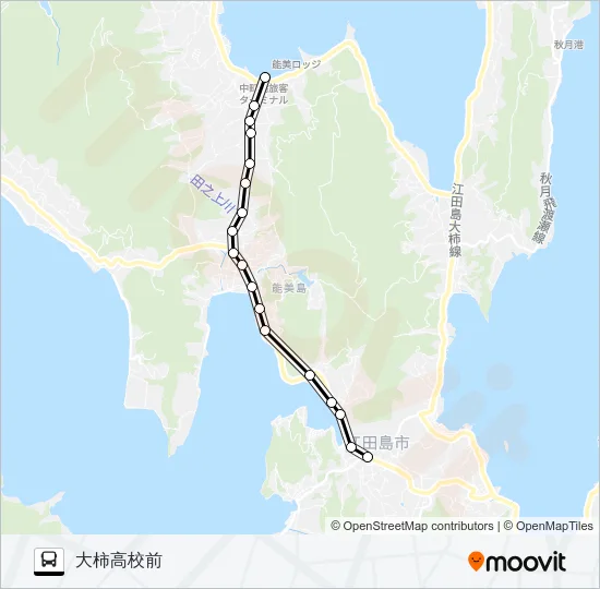 中町桟橋・鹿川・大柿高校 Bus Line Map