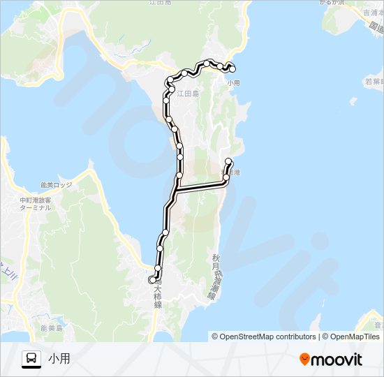 ゆめタウン・秋月桟橋・小用 Bus Line Map
