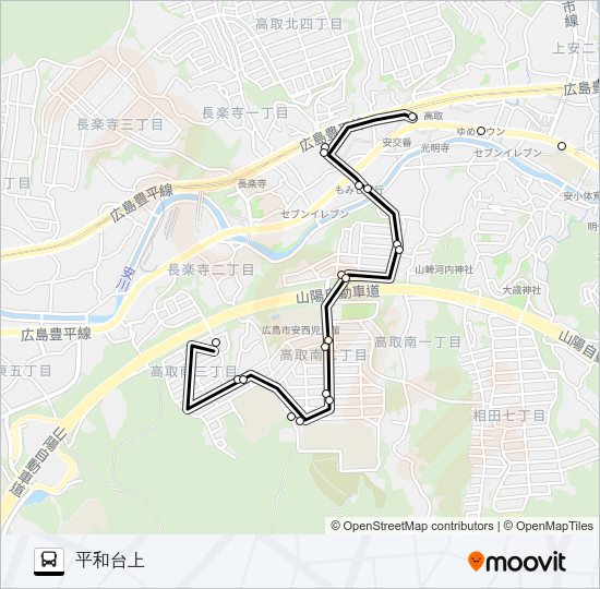 平和台線 バスの路線図