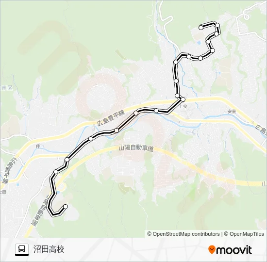 サンハイツ線 Bus Line Map