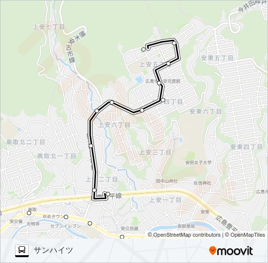 サンハイツ線 Bus Line Map
