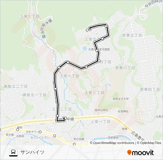 サンハイツ線 Bus Line Map