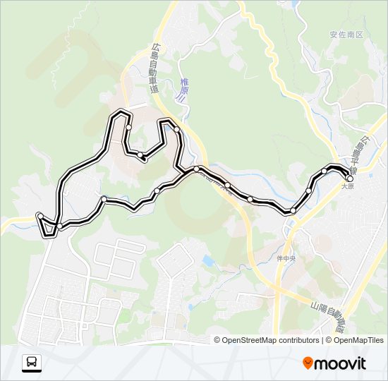 奥畑・椎原線 Bus Line Map
