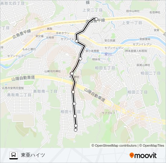 東亜ハイツ線 Bus Line Map