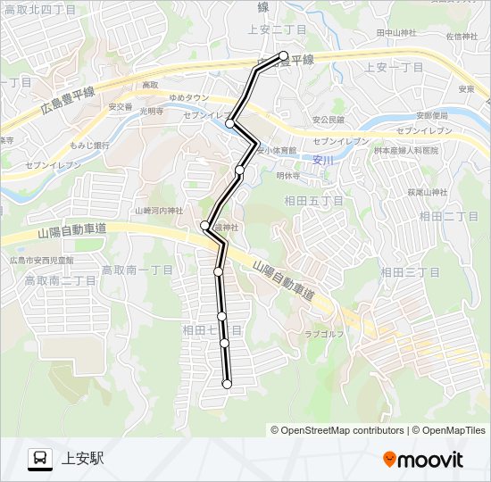 東亜ハイツ線 バスの路線図