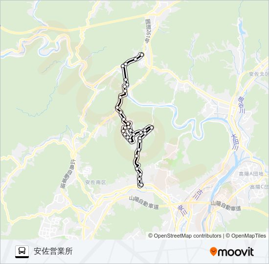 飯室線・あさひが丘線 バスの路線図