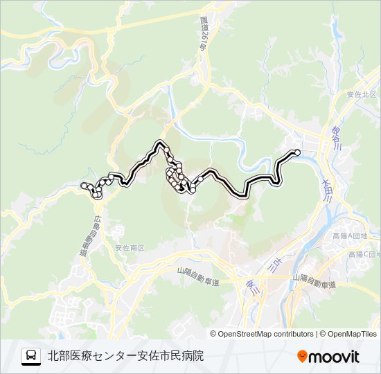 くすの木台・あさひが丘・北部医療センター線 バスの路線図