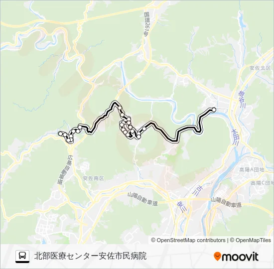 くすの木台・あさひが丘・北部医療センター線 Bus Line Map