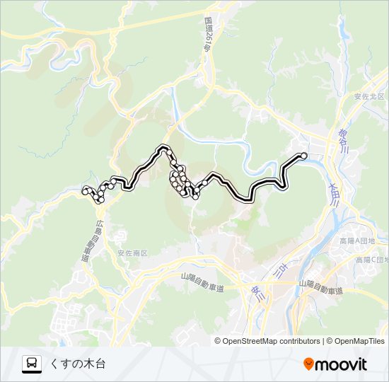 くすの木台・あさひが丘・北部医療センター線 Bus Line Map