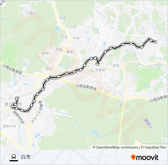 白市線 バスの路線図