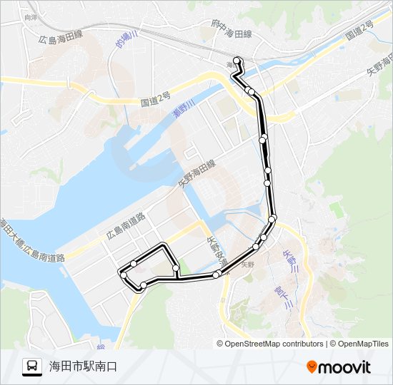 安芸南線 Bus Line Map