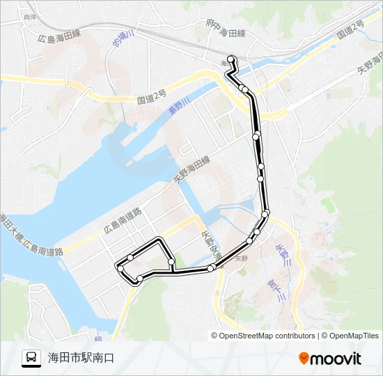 安芸南線 Bus Line Map