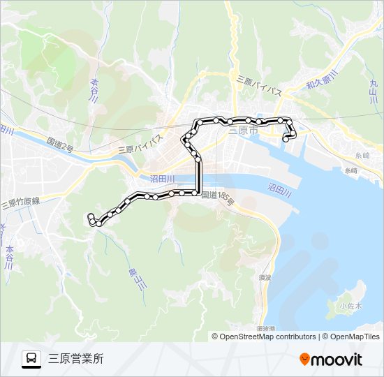 田野浦線 バスの路線図