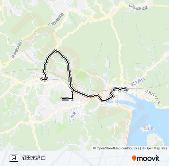 三原～本郷線 Bus Line Map