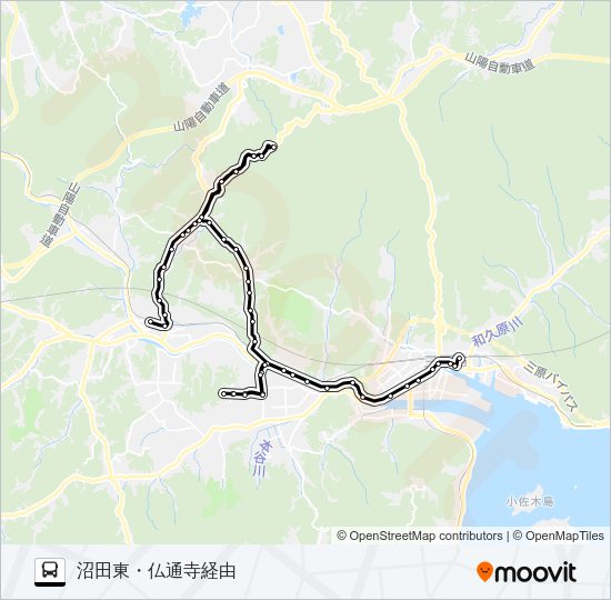 三原～本郷線 Bus Line Map