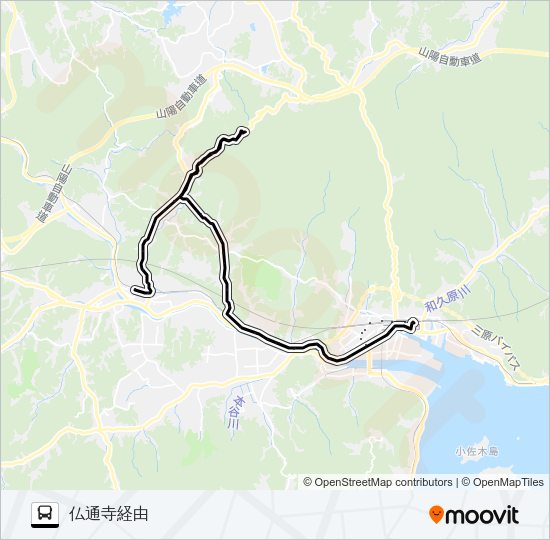 三原～本郷線 Bus Line Map