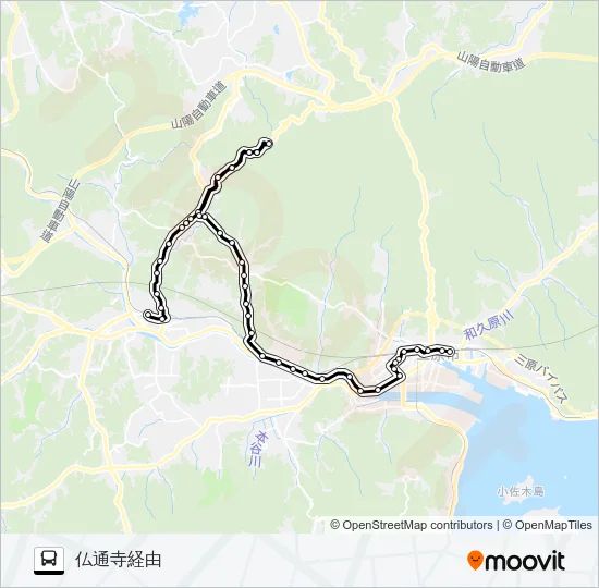 三原～本郷線 Bus Line Map