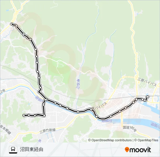 三原～本郷線 バスの路線図
