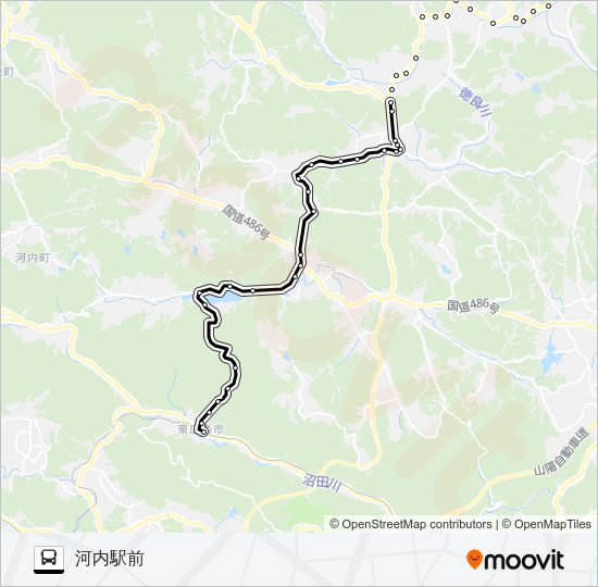 河内～甲山線 Bus Line Map