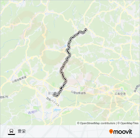 豊栄～西条線 バスの路線図