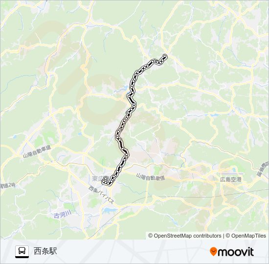 豊栄～西条線 バスの路線図