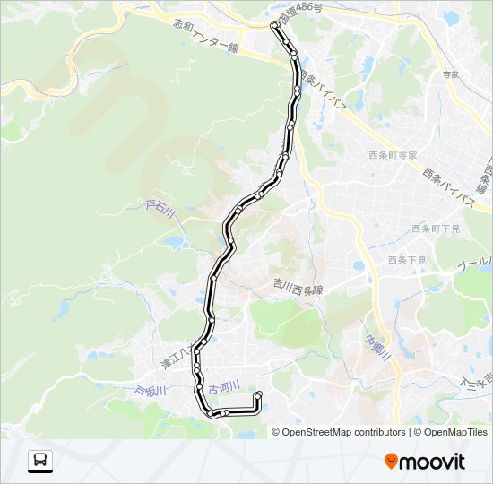 八本松～吉川線 Bus Line Map