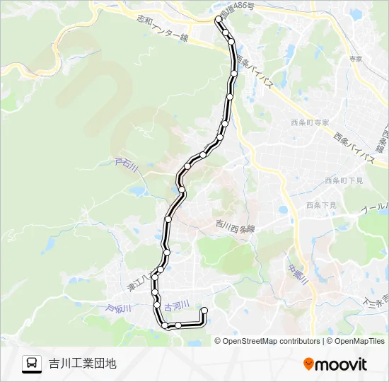 八本松～吉川線 Bus Line Map