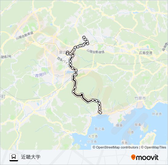 安芸津～西条線 Bus Line Map