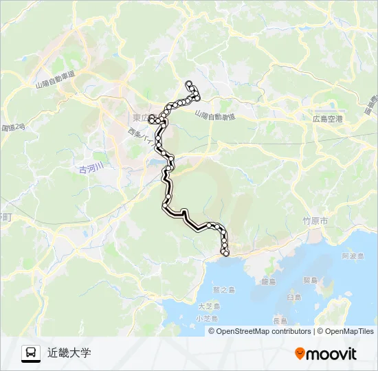 安芸津～西条線 Bus Line Map