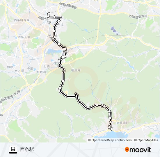 安芸津～西条線 Bus Line Map
