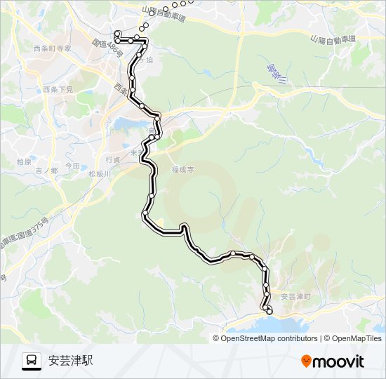 安芸津～西条線 バスの路線図