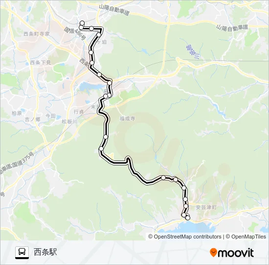 安芸津～西条線 バスの路線図