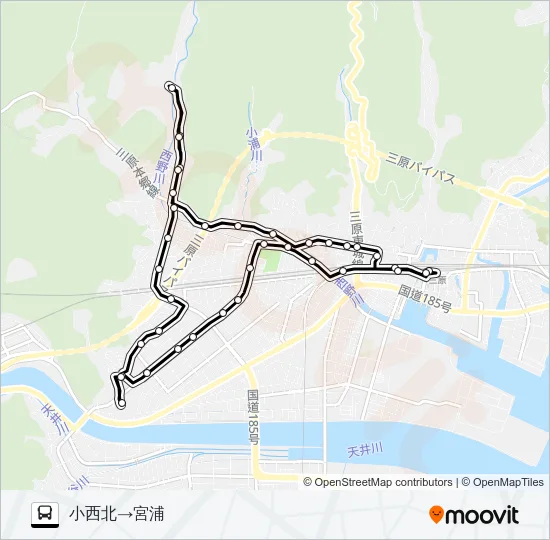 頼兼線（循環） バスの路線図