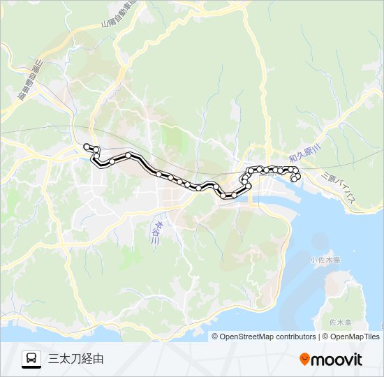 三原～本郷循環線 Bus Line Map