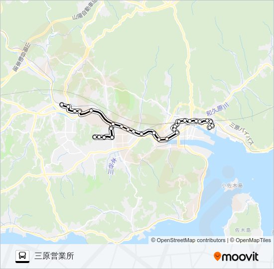 三原～本郷循環線 Bus Line Map