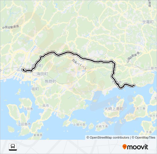 高速：かぐや姫号 Bus Line Map