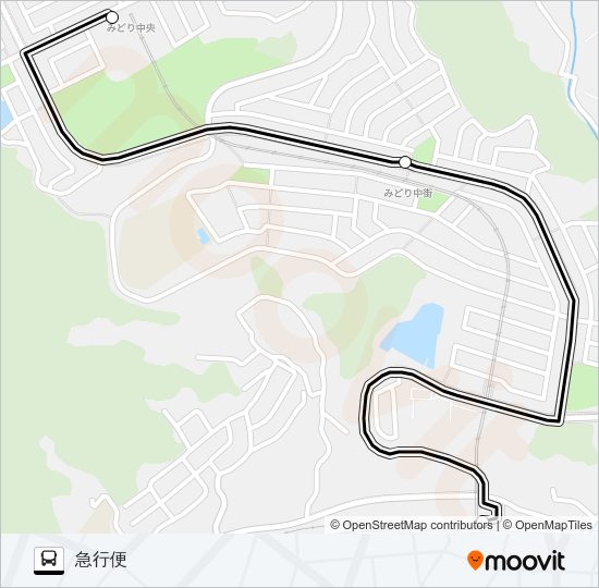 みどり坂タウンバス Bus Line Map