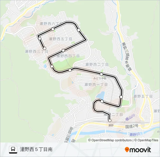 みどり坂タウンバス バスの路線図