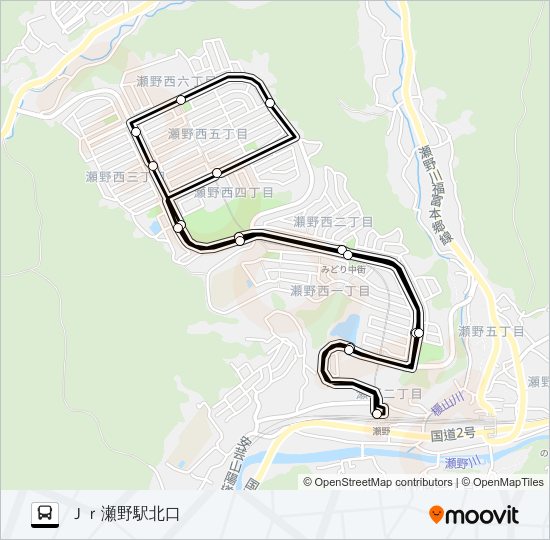 みどり坂タウンバス Bus Line Map