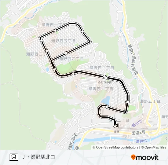 みどり坂タウンバス バスの路線図