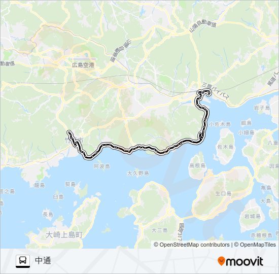 三原～幸崎・竹原線 Bus Line Map