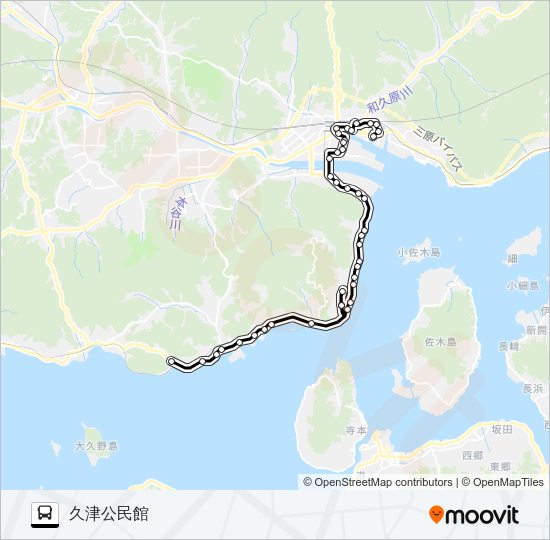 三原～幸崎・竹原線 Bus Line Map