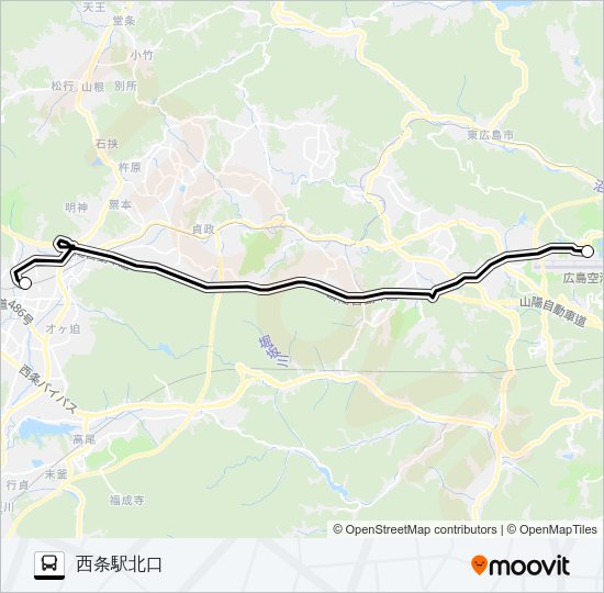 西条エアポートリムジン Bus Line Map