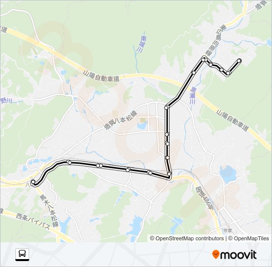 八本松駅～グリーンタウン線 Bus Line Map