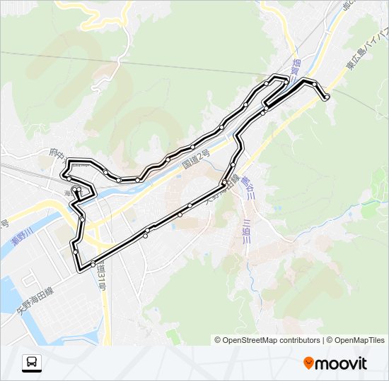 海田町ふれあいバス 北ルート バスの路線図