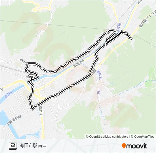 海田町ふれあいバス 北ルート バスの路線図