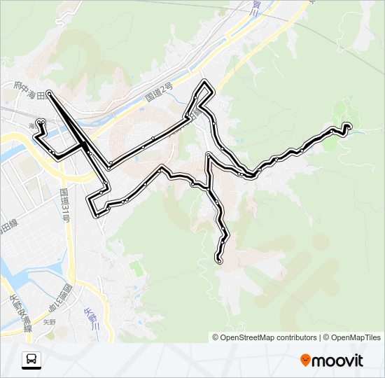 海田町ふれあいバス 南ルート Bus Line Map