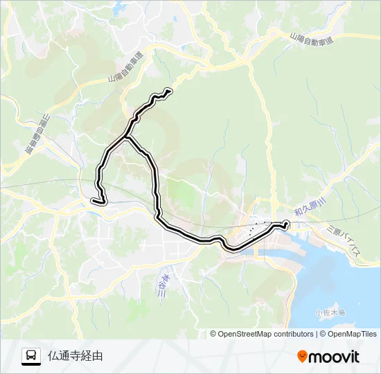 三原～本郷線 の路線図