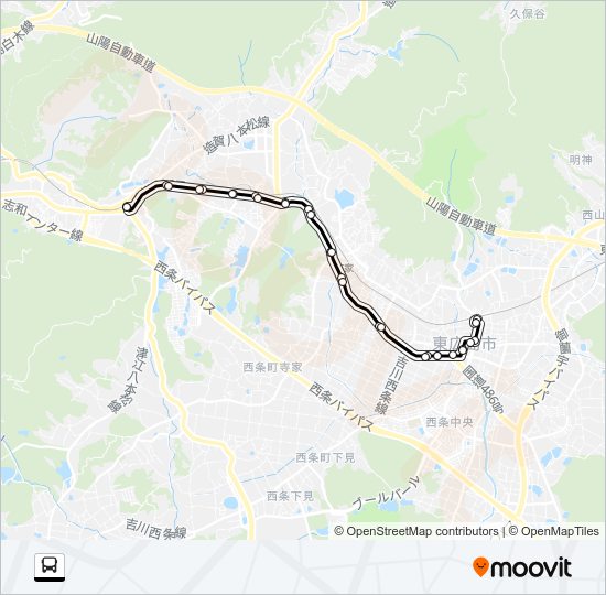 西条～八本松線  Line Map