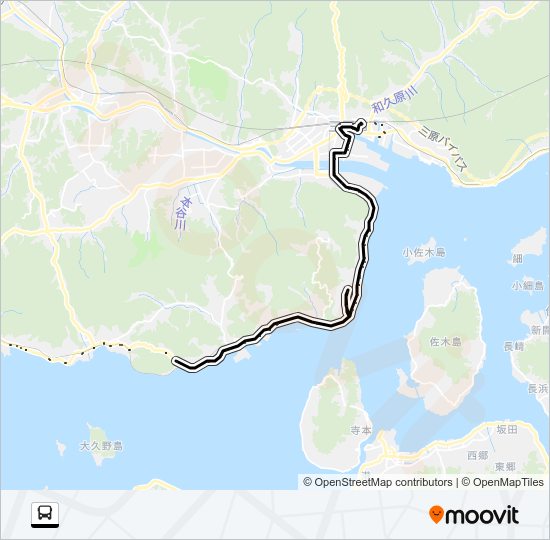 三原～幸崎・竹原線  Line Map